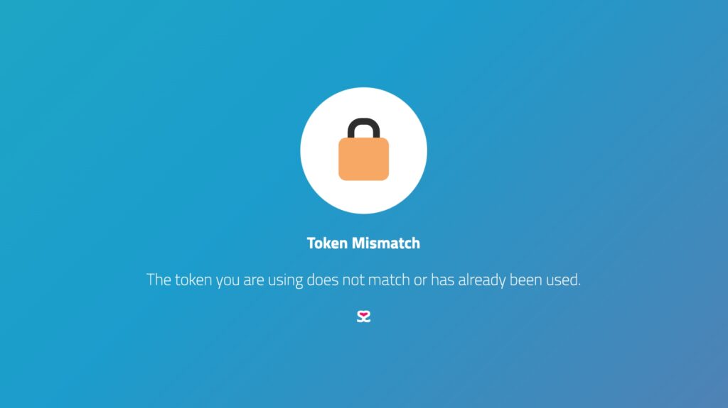 A preview of an invalid token used.